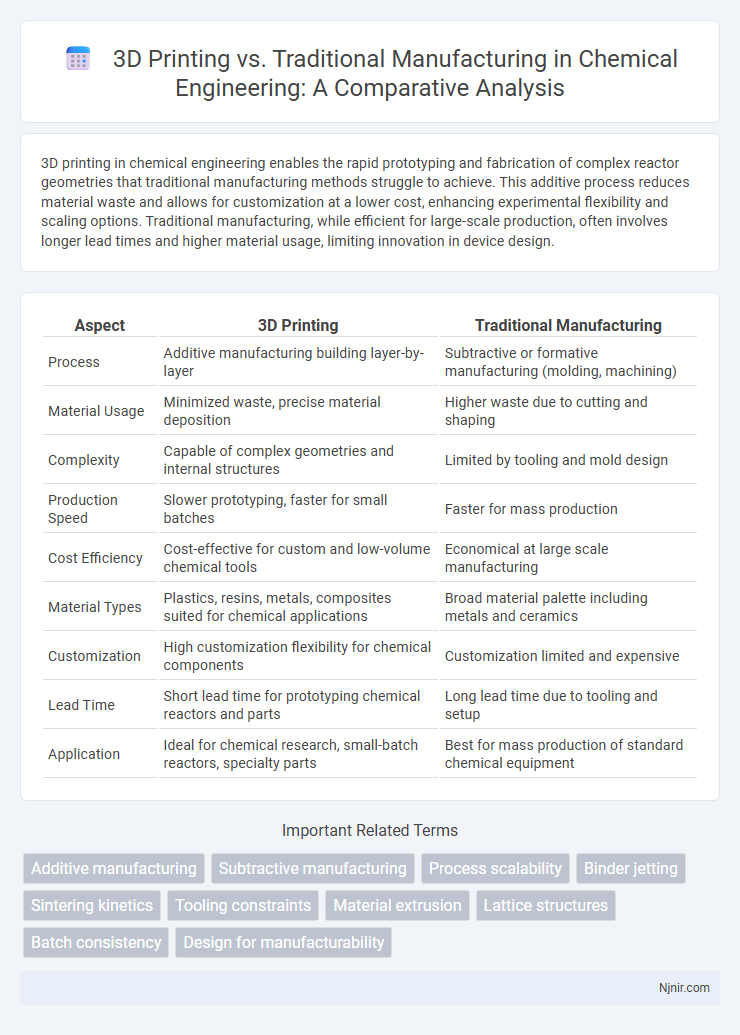 3D Printing vs. Traditional Manufacturing in Chemical Engineering: A Comparative Analysis