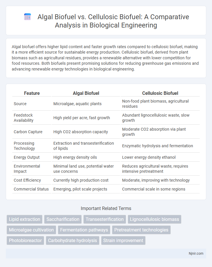 Algal Biofuel vs. Cellulosic Biofuel: A Comparative Analysis in Biological Engineering