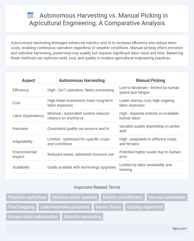 Autonomous Harvesting vs. Manual Picking in Agricultural Engineering: A Comparative Analysis