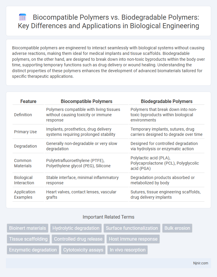 Biocompatible Polymers vs. Biodegradable Polymers: Key Differences and Applications in Biological Engineering