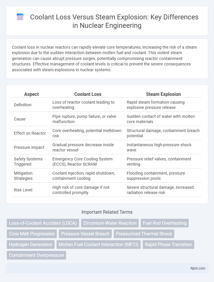 Coolant Loss Versus Steam Explosion: Key Differences in Nuclear Engineering