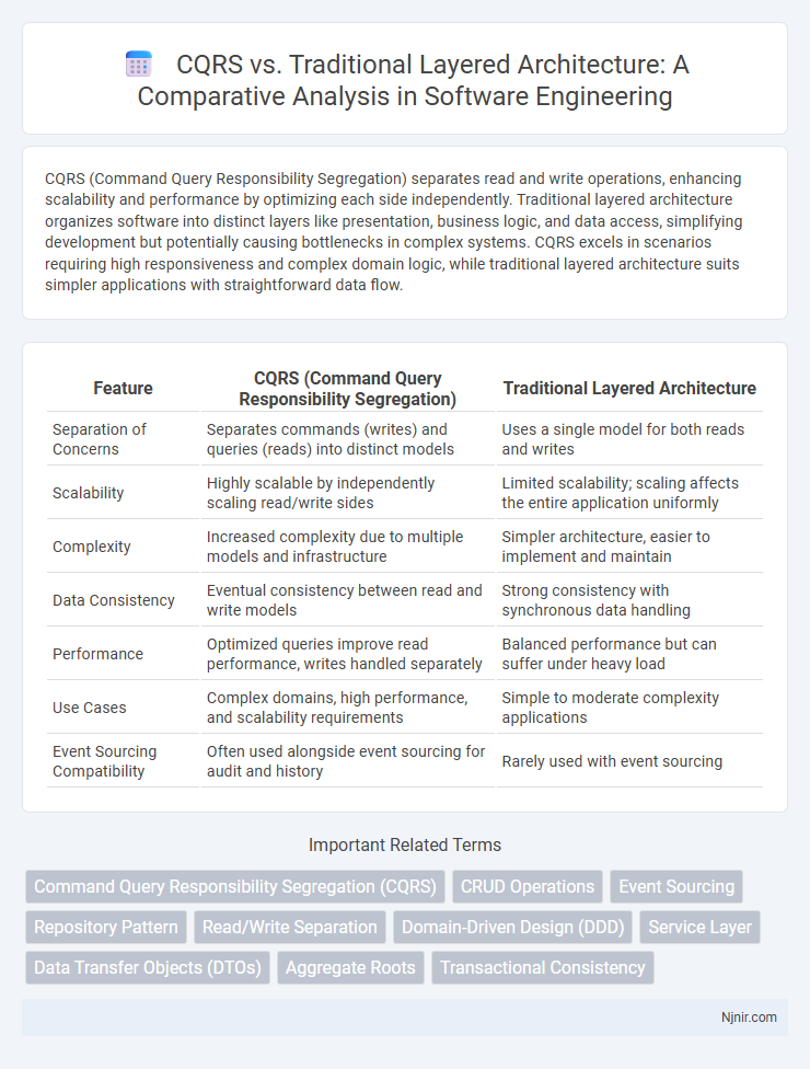 CQRS vs. Traditional Layered Architecture: A Comparative Analysis in Software Engineering