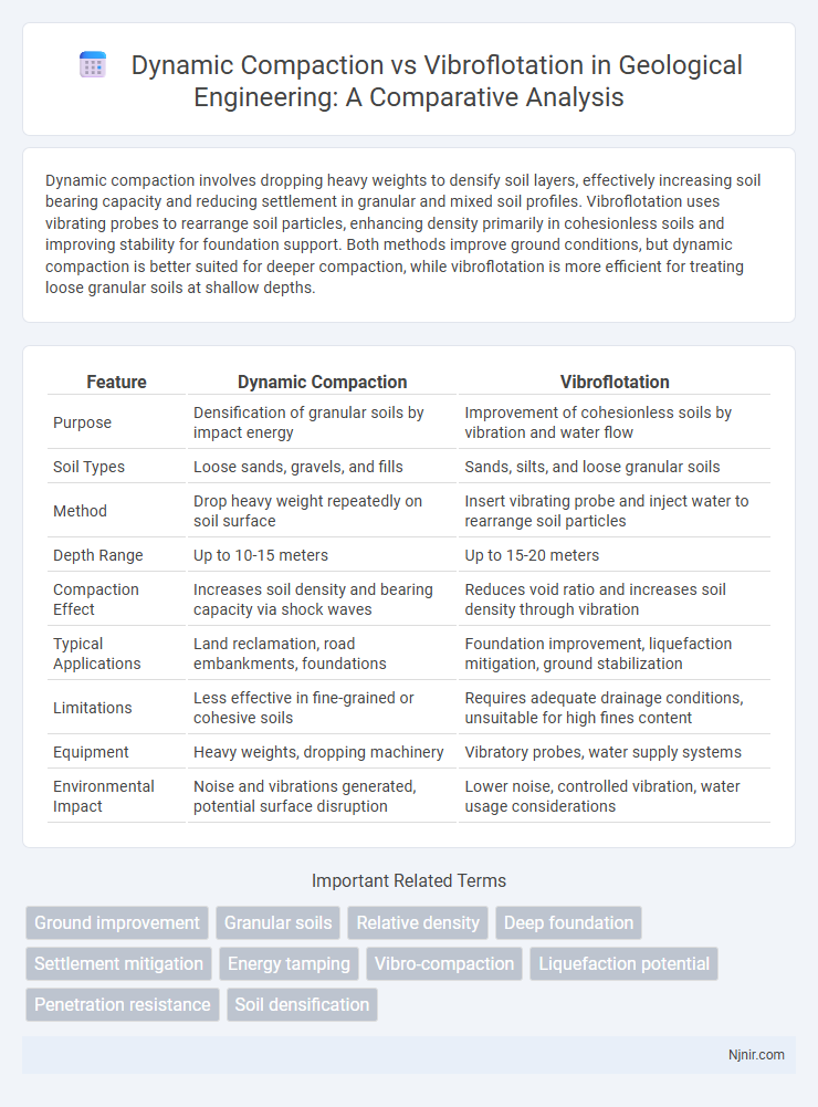 Dynamic Compaction vs Vibroflotation in Geological Engineering: A Comparative Analysis