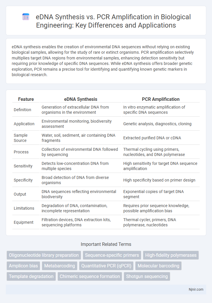 eDNA Synthesis vs. PCR Amplification in Biological Engineering: Key Differences and Applications