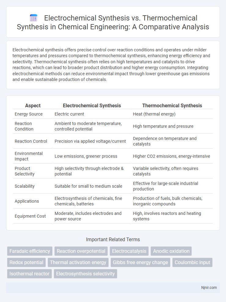 Electrochemical Synthesis vs. Thermochemical Synthesis in Chemical Engineering: A Comparative Analysis