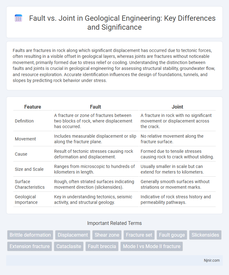 Fault vs. Joint in Geological Engineering: Key Differences and Significance