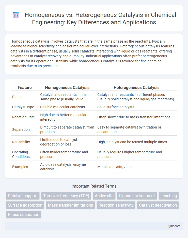 Homogeneous vs. Heterogeneous Catalysis in Chemical Engineering: Key Differences and Applications