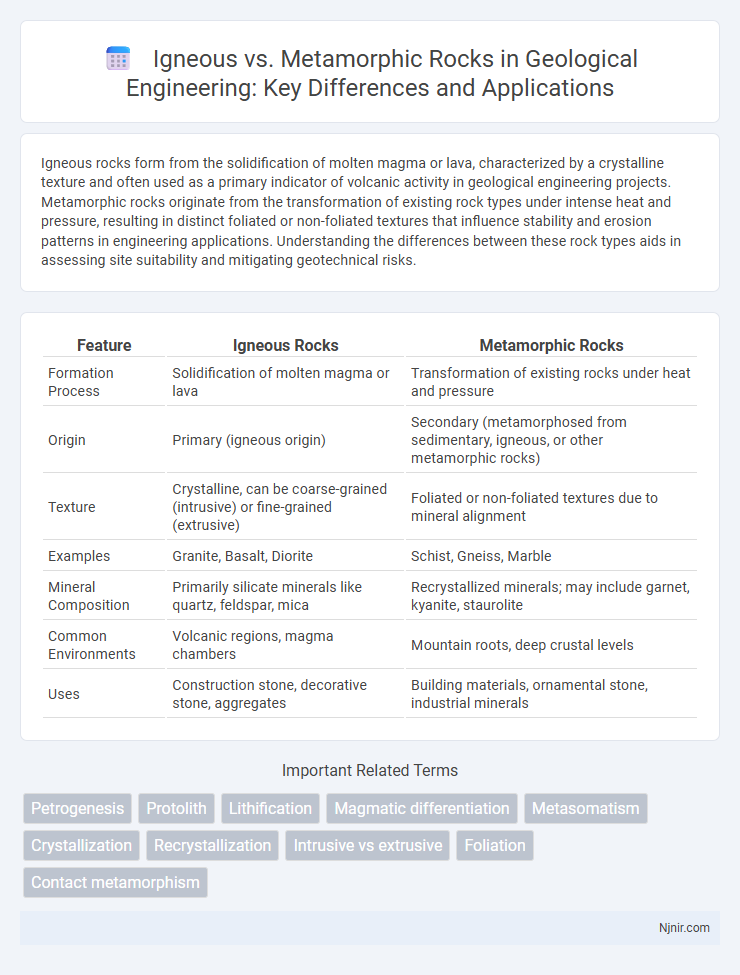 Igneous vs. Metamorphic Rocks in Geological Engineering: Key Differences and Applications