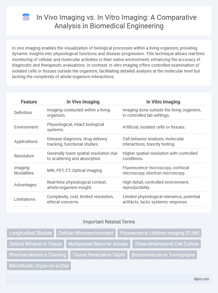 In Vivo Imaging vs. In Vitro Imaging: A Comparative Analysis in Biomedical Engineering