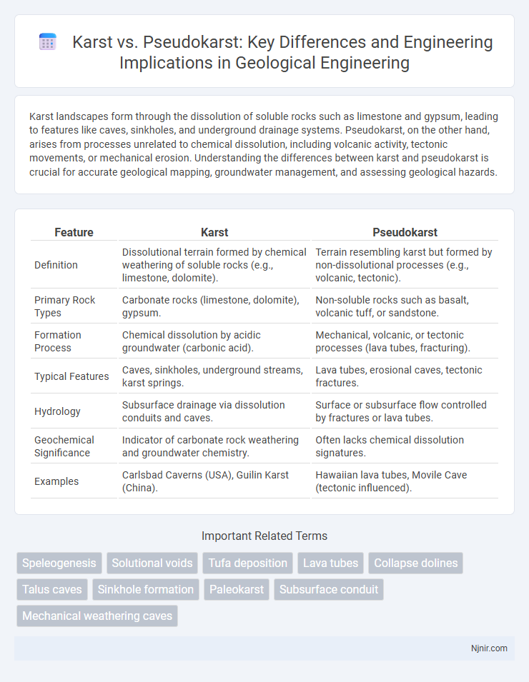 Karst vs. Pseudokarst: Key Differences and Engineering Implications in Geological Engineering