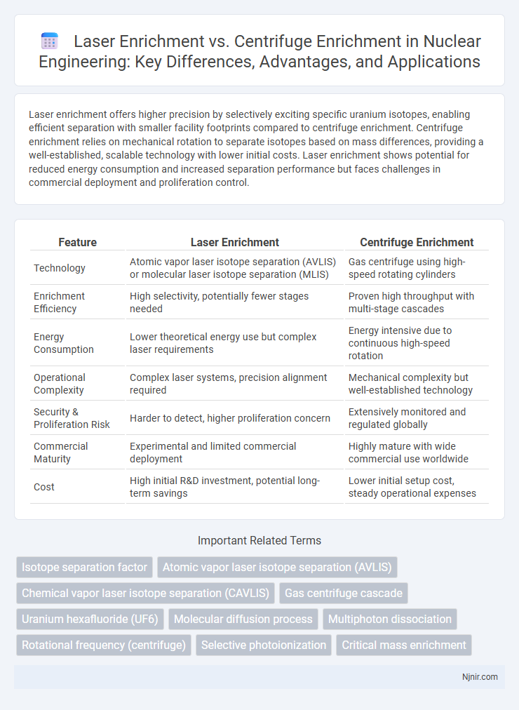 Laser Enrichment vs. Centrifuge Enrichment in Nuclear Engineering: Key Differences, Advantages, and Applications