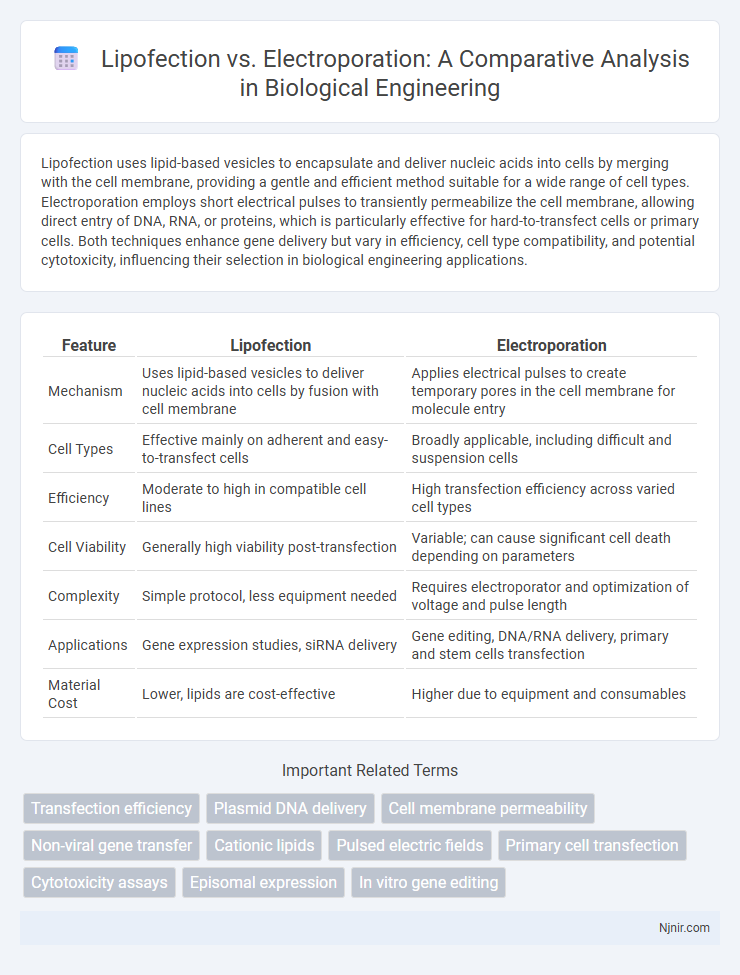 Lipofection vs. Electroporation: A Comparative Analysis in Biological Engineering