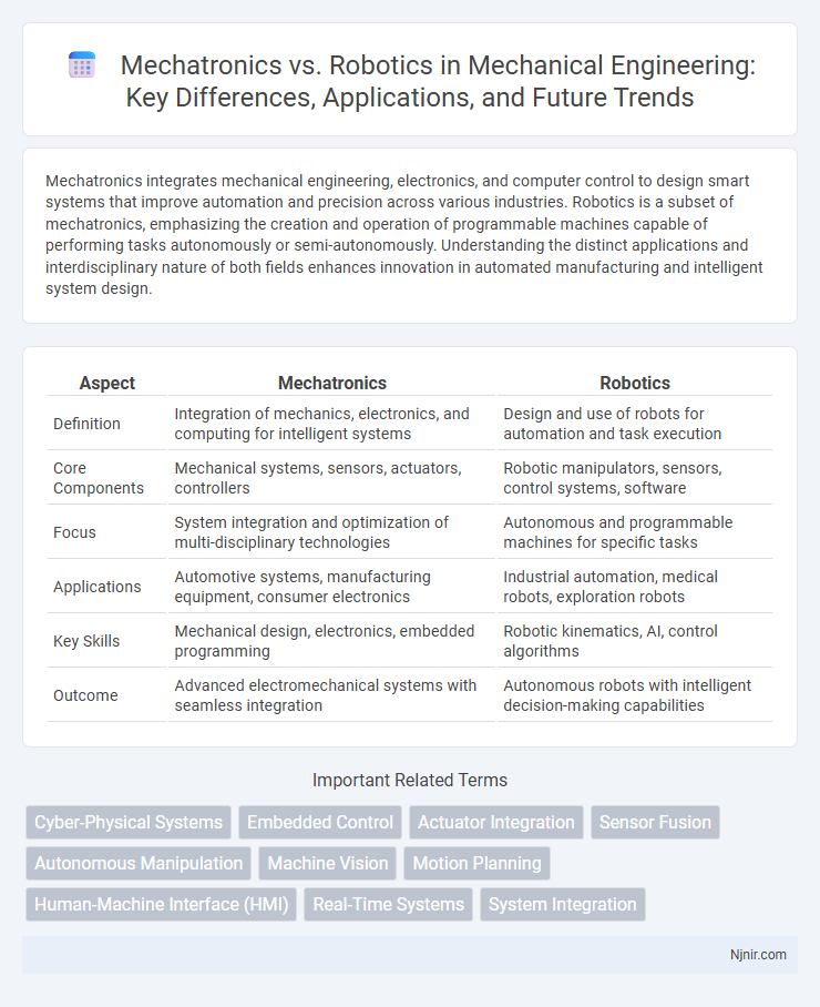 Mechatronics vs. Robotics in Mechanical Engineering: Key Differences, Applications, and Future Trends