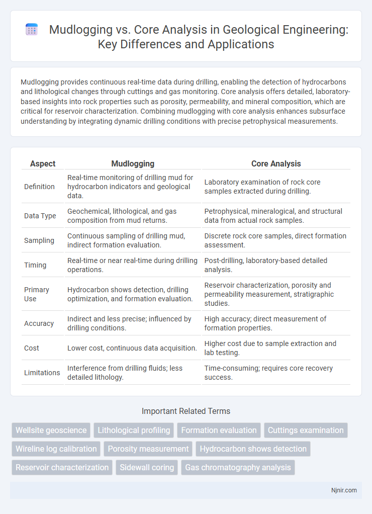 Mudlogging vs. Core Analysis in Geological Engineering: Key Differences and Applications