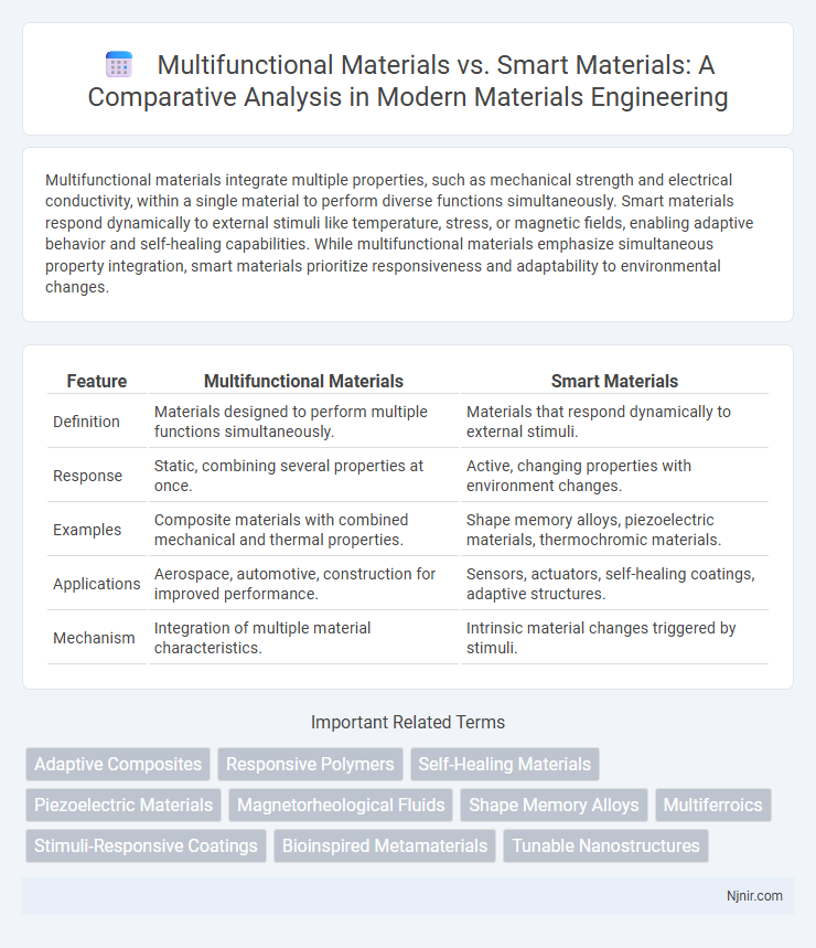Multifunctional Materials vs. Smart Materials: A Comparative Analysis in Modern Materials Engineering