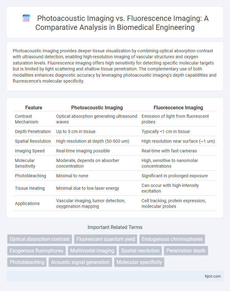 Photoacoustic Imaging vs. Fluorescence Imaging: A Comparative Analysis in Biomedical Engineering