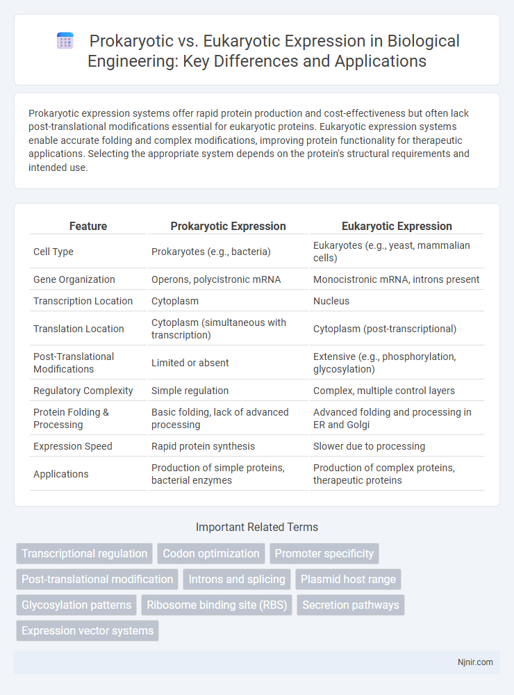 Prokaryotic vs. Eukaryotic Expression in Biological Engineering: Key Differences and Applications