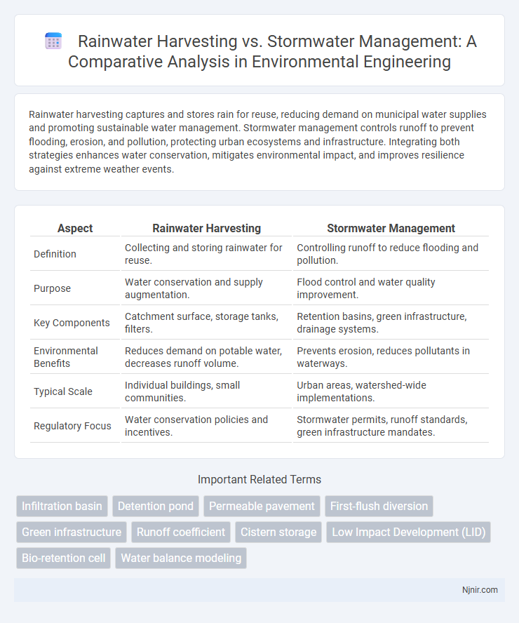 Rainwater Harvesting vs. Stormwater Management: A Comparative Analysis in Environmental Engineering