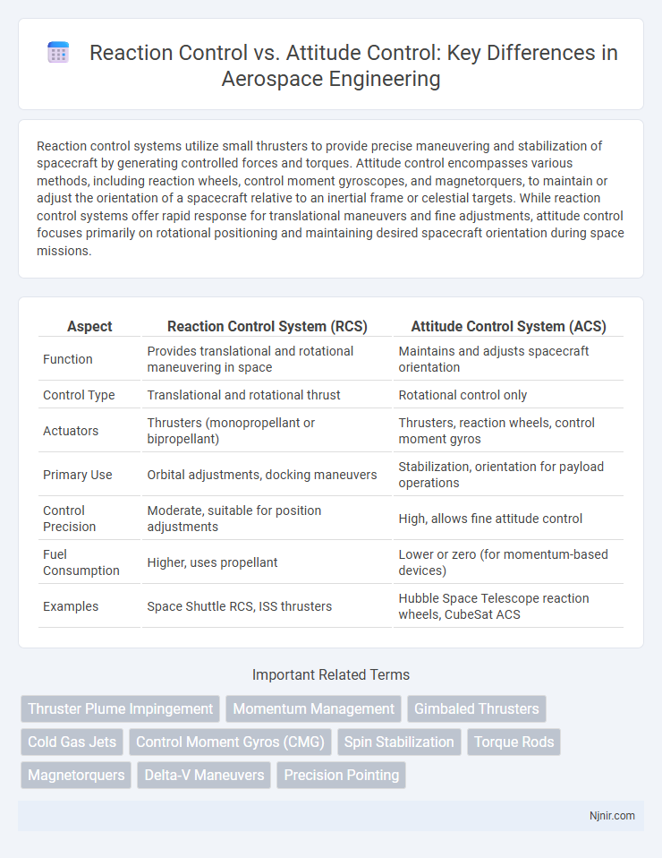 Reaction Control vs. Attitude Control: Key Differences in Aerospace Engineering