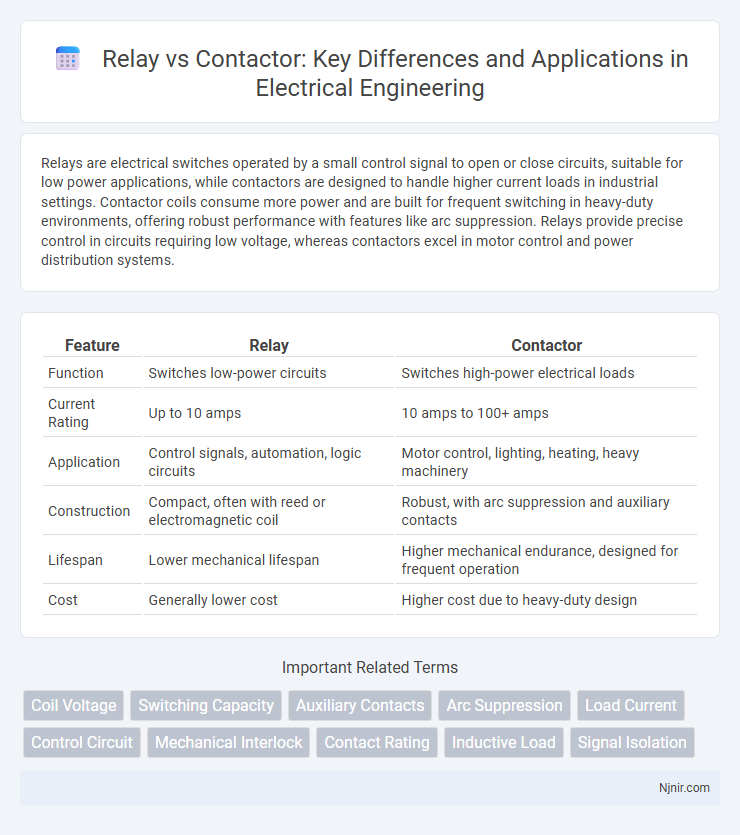 Relay vs Contactor: Key Differences and Applications in Electrical Engineering