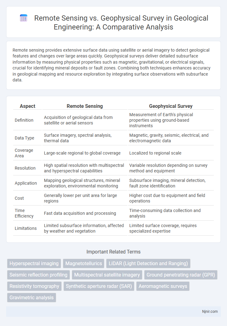 Remote Sensing vs. Geophysical Survey in Geological Engineering: A Comparative Analysis