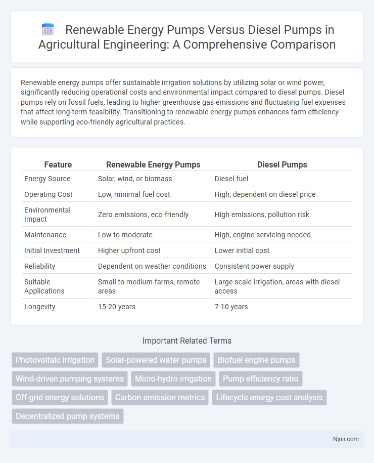 Renewable Energy Pumps Versus Diesel Pumps in Agricultural Engineering: A Comprehensive Comparison
