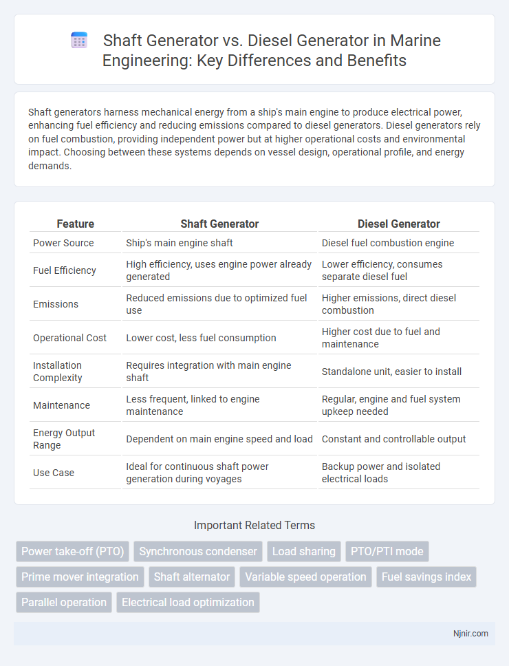Shaft Generator vs. Diesel Generator in Marine Engineering: Key Differences and Benefits
