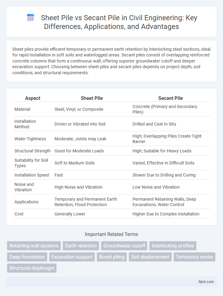 Sheet Pile vs Secant Pile in Civil Engineering: Key Differences, Applications, and Advantages