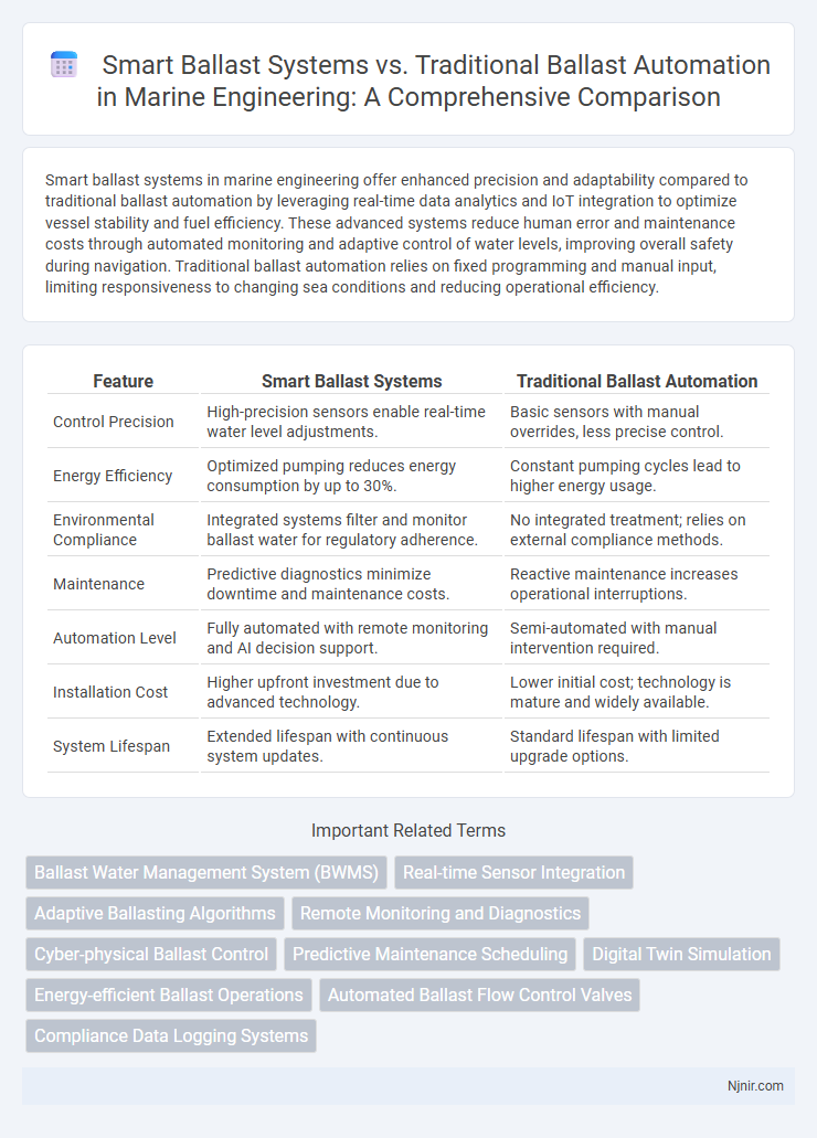 Smart Ballast Systems vs. Traditional Ballast Automation in Marine Engineering: A Comprehensive Comparison