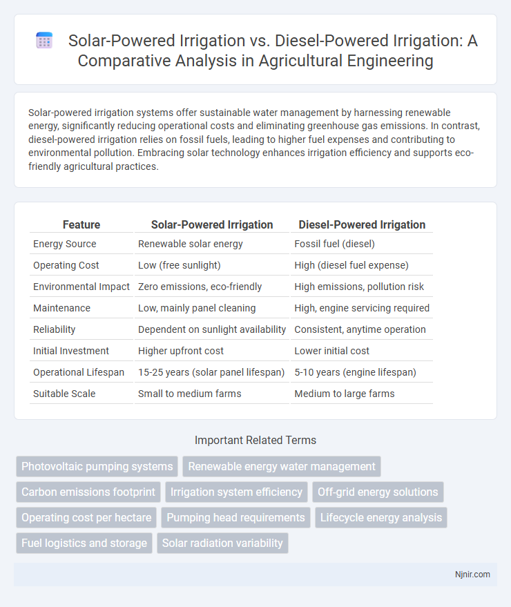Solar-Powered Irrigation vs. Diesel-Powered Irrigation: A Comparative Analysis in Agricultural Engineering