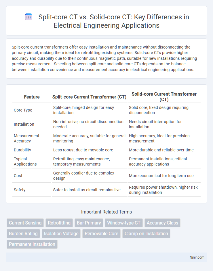 Split-core CT vs. Solid-core CT: Key Differences in Electrical Engineering Applications