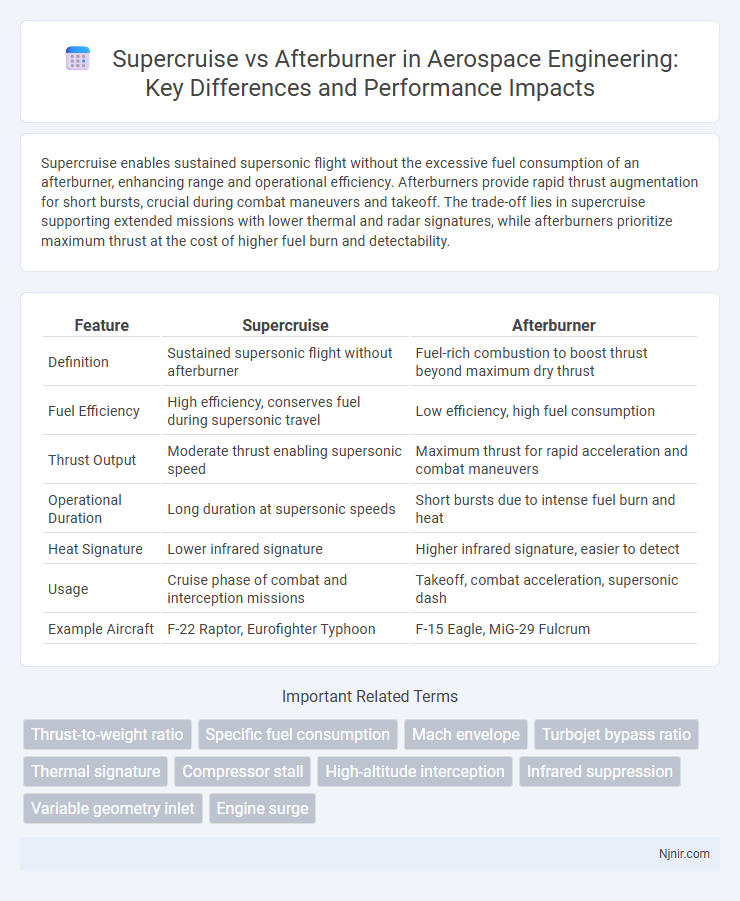 Supercruise vs Afterburner in Aerospace Engineering: Key Differences and Performance Impacts