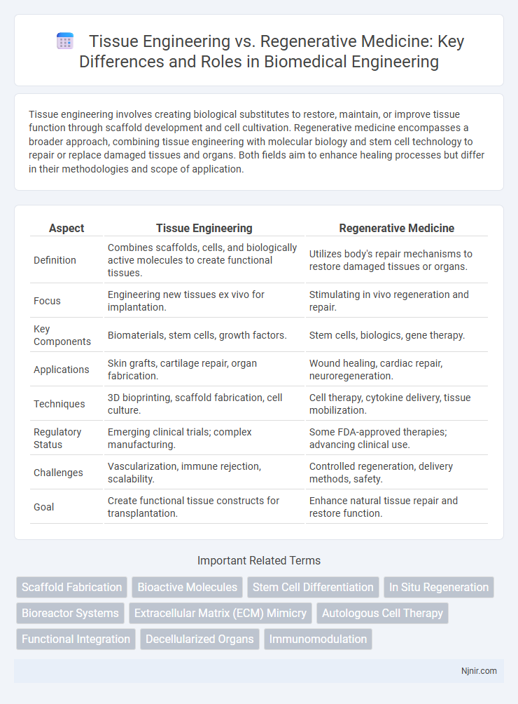 Tissue Engineering vs. Regenerative Medicine: Key Differences and Roles in Biomedical Engineering