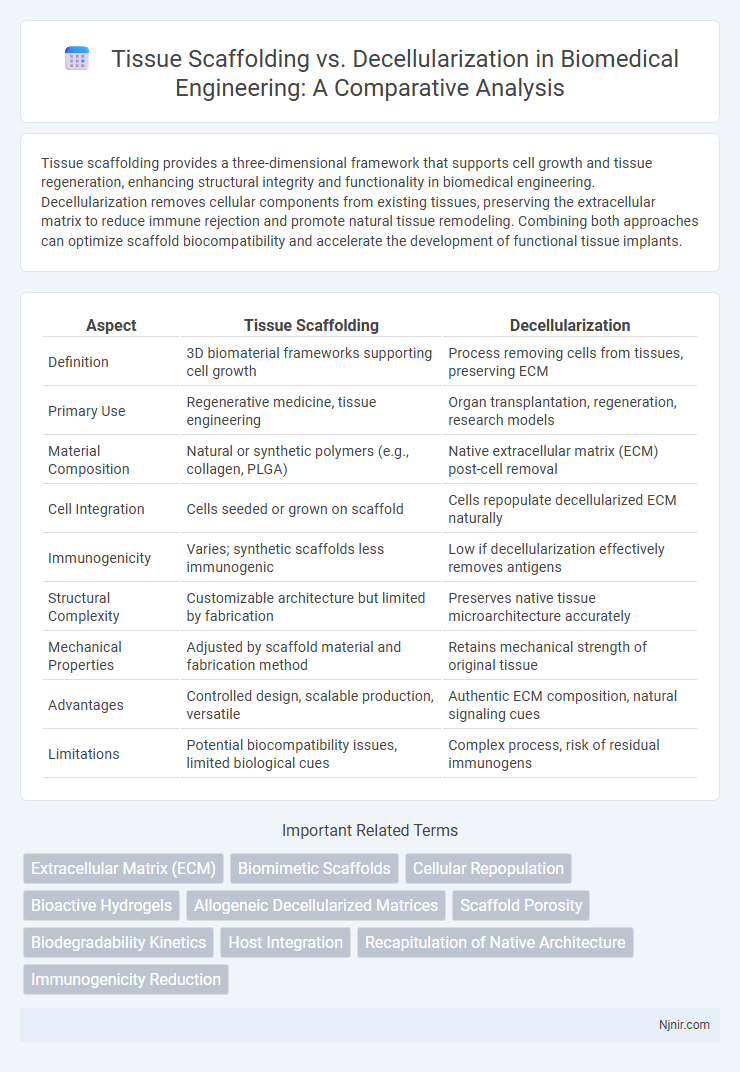 Tissue Scaffolding vs. Decellularization in Biomedical Engineering: A Comparative Analysis