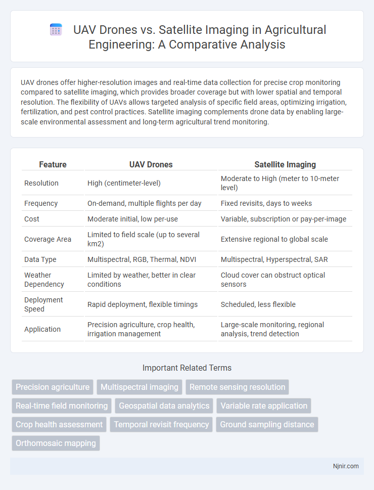 UAV Drones vs. Satellite Imaging in Agricultural Engineering: A Comparative Analysis