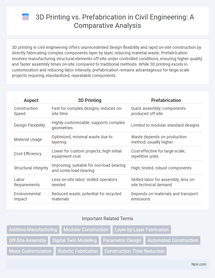 3D Printing vs. Prefabrication in Civil Engineering: A Comparative Analysis