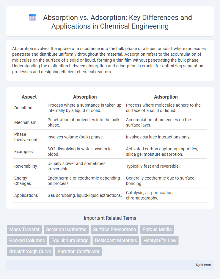 Absorption vs. Adsorption: Key Differences and Applications in Chemical Engineering