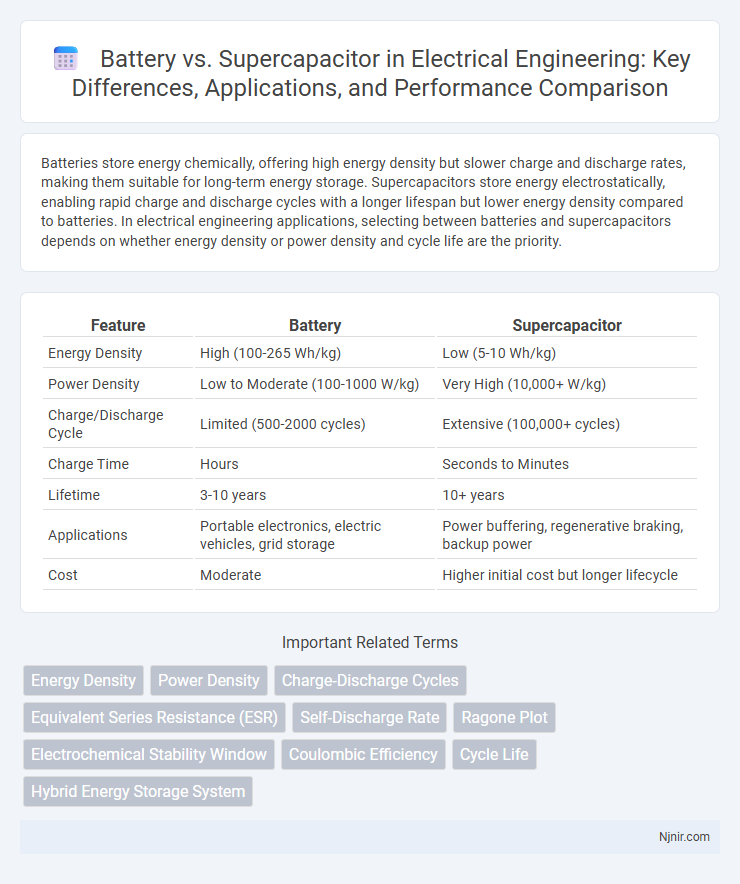 Battery vs. Supercapacitor in Electrical Engineering: Key Differences, Applications, and Performance Comparison