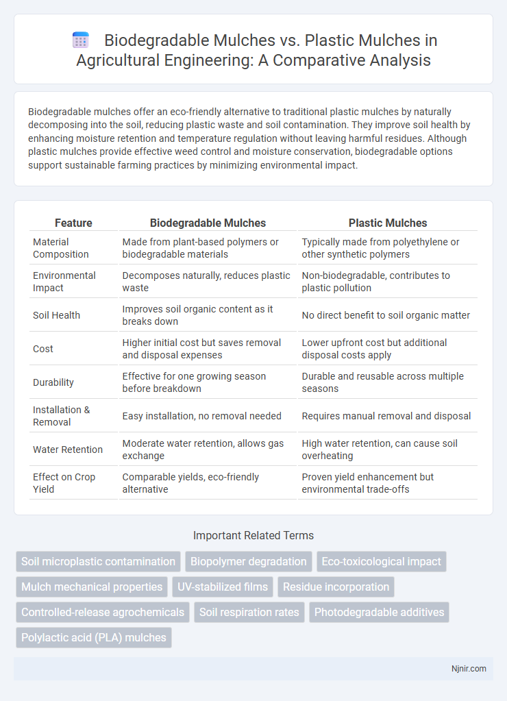 Biodegradable Mulches vs. Plastic Mulches in Agricultural Engineering: A Comparative Analysis