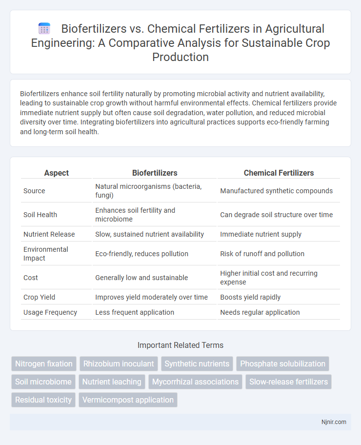 Biofertilizers vs. Chemical Fertilizers in Agricultural Engineering: A Comparative Analysis for Sustainable Crop Production