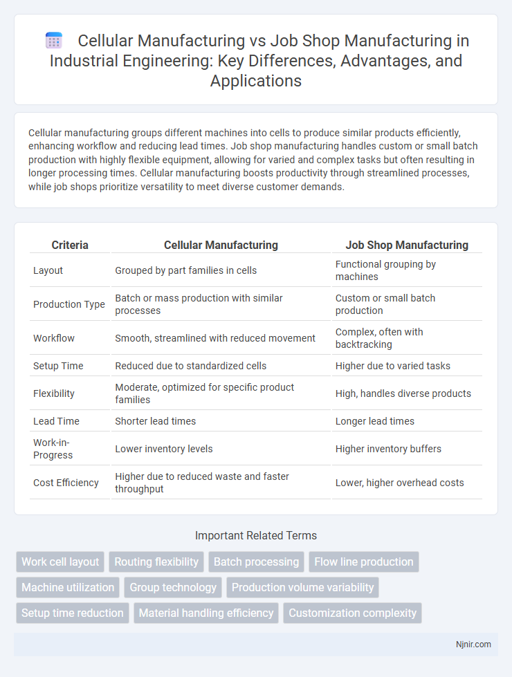 Cellular Manufacturing vs Job Shop Manufacturing in Industrial Engineering: Key Differences, Advantages, and Applications