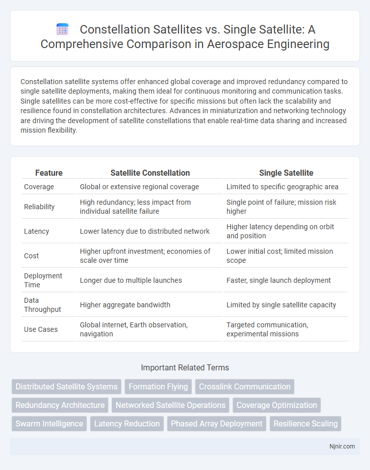 Constellation Satellites vs. Single Satellite: A Comprehensive Comparison in Aerospace Engineering