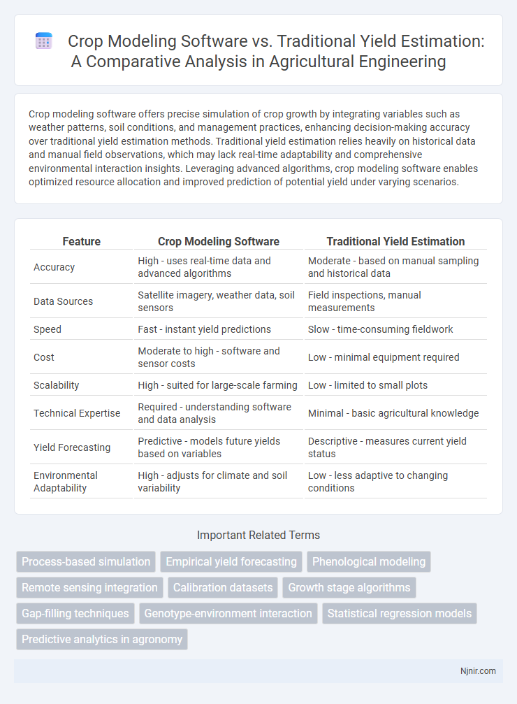 Crop Modeling Software vs. Traditional Yield Estimation: A Comparative Analysis in Agricultural Engineering