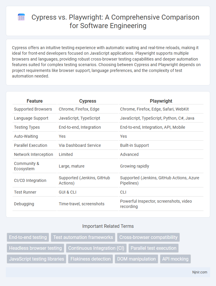 Cypress vs. Playwright: A Comprehensive Comparison for Software Engineering
