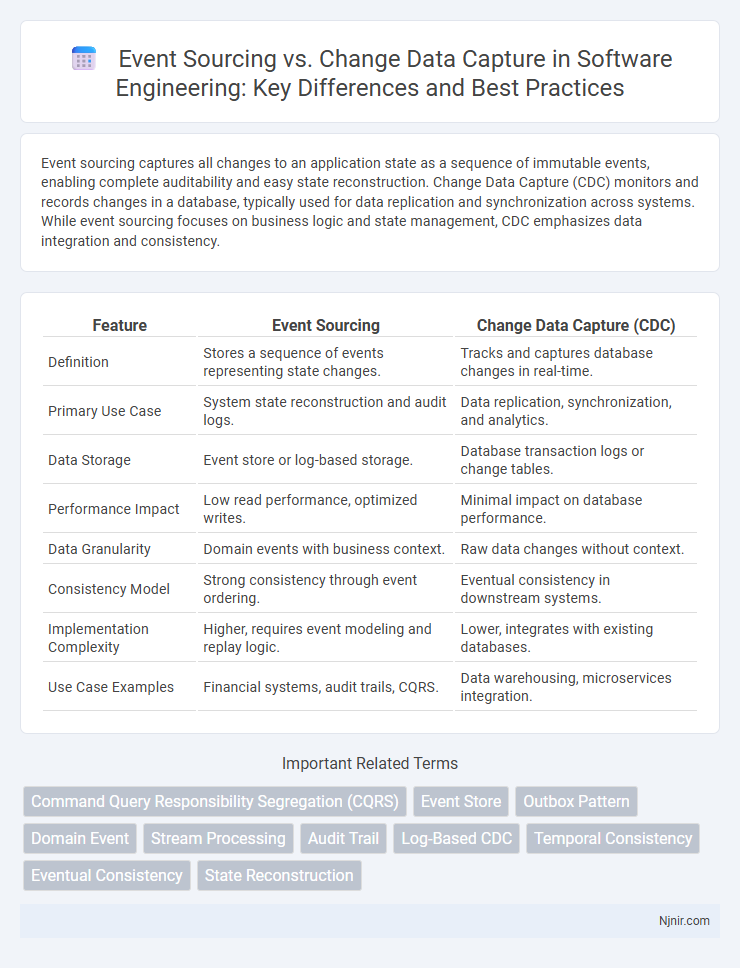 Event Sourcing vs. Change Data Capture in Software Engineering: Key Differences and Best Practices