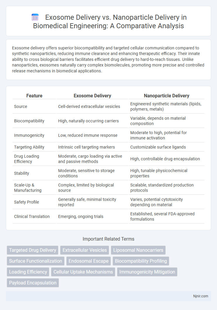 Exosome Delivery vs. Nanoparticle Delivery in Biomedical Engineering: A Comparative Analysis