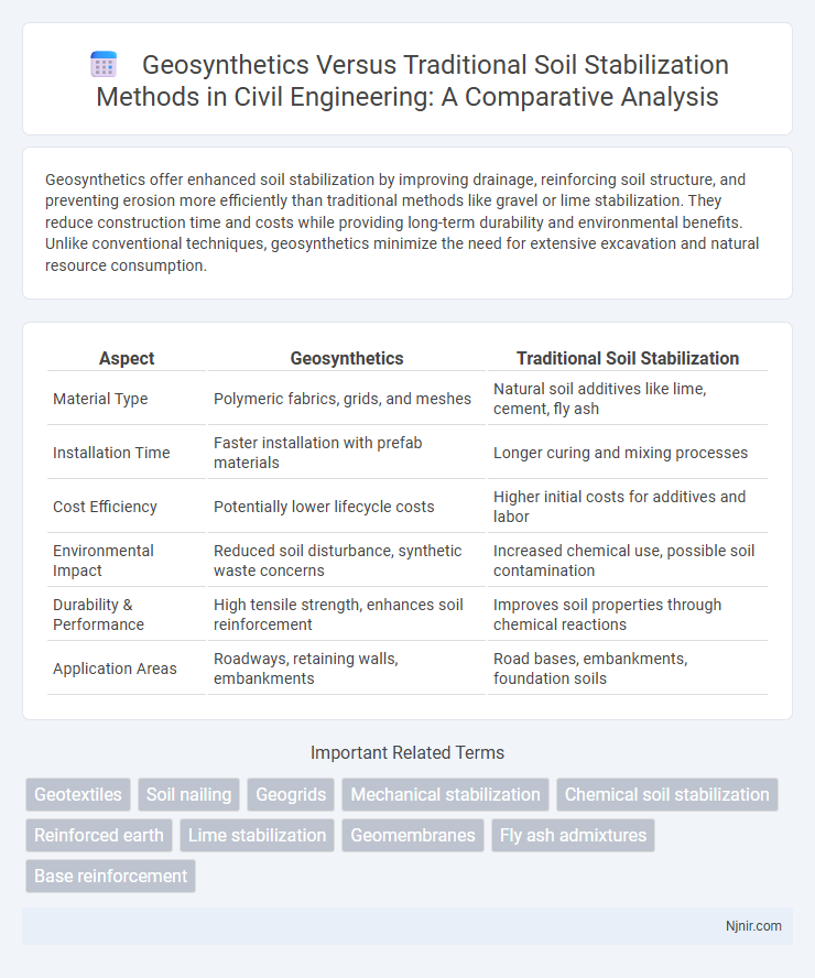 Geosynthetics Versus Traditional Soil Stabilization Methods in Civil Engineering: A Comparative Analysis