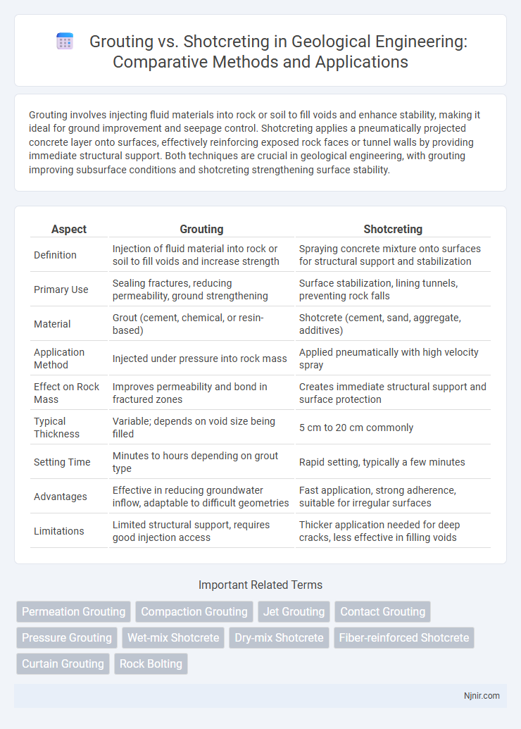 Grouting vs. Shotcreting in Geological Engineering: Comparative Methods and Applications