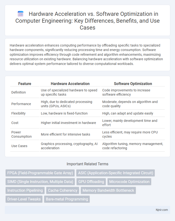 Hardware Acceleration vs. Software Optimization in Computer Engineering: Key Differences, Benefits, and Use Cases