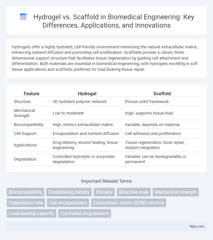 Hydrogel vs. Scaffold in Biomedical Engineering: Key Differences, Applications, and Innovations
